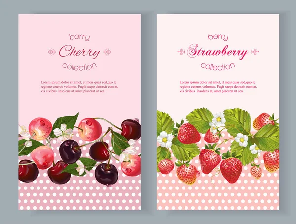 Pionowe banery Berry — Wektor stockowy