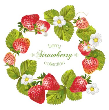 Çilek yuvarlak çerçeve.