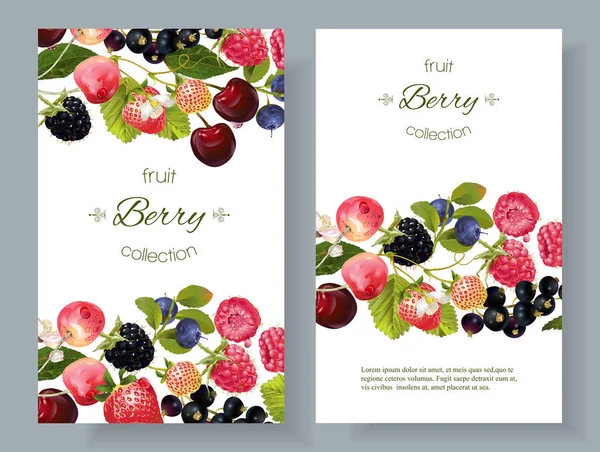 Berry mix bannery — Stockový vektor