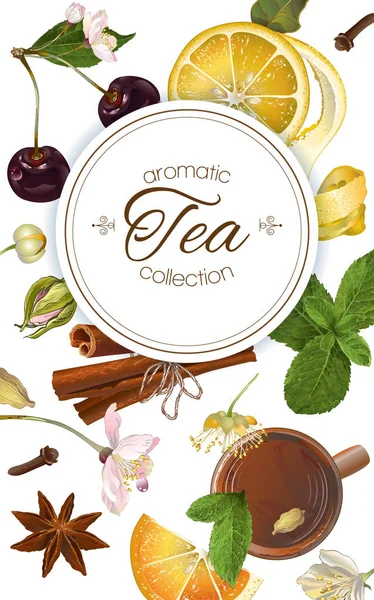 Bandiera aromatica vettoriale del tè — Vettoriale Stock