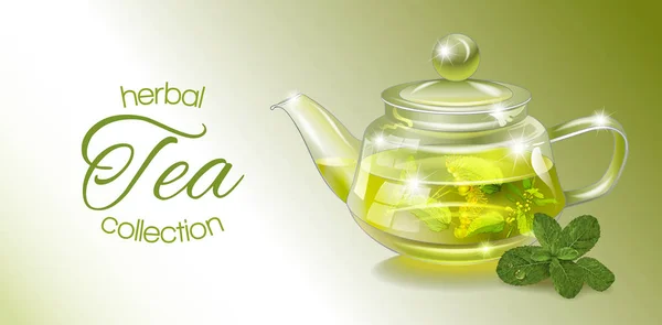 Трав'яний чай банер — стоковий вектор