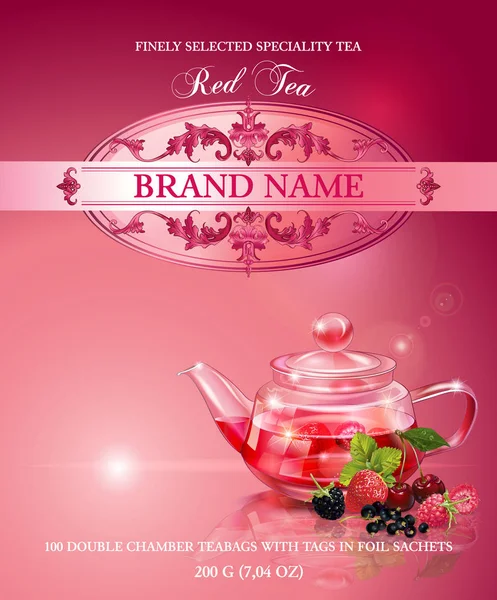 Bannière de thé rouge — Image vectorielle