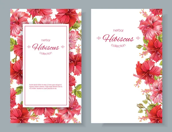 Hibiscus flower banners — Stock Vector