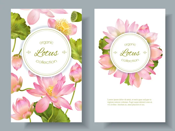 Lotus blomma banners — Stock vektor