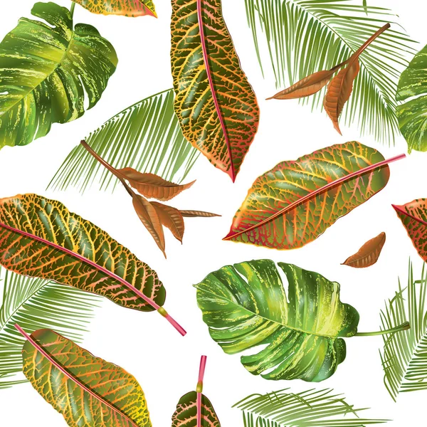 Шаблон тропических листьев — стоковый вектор