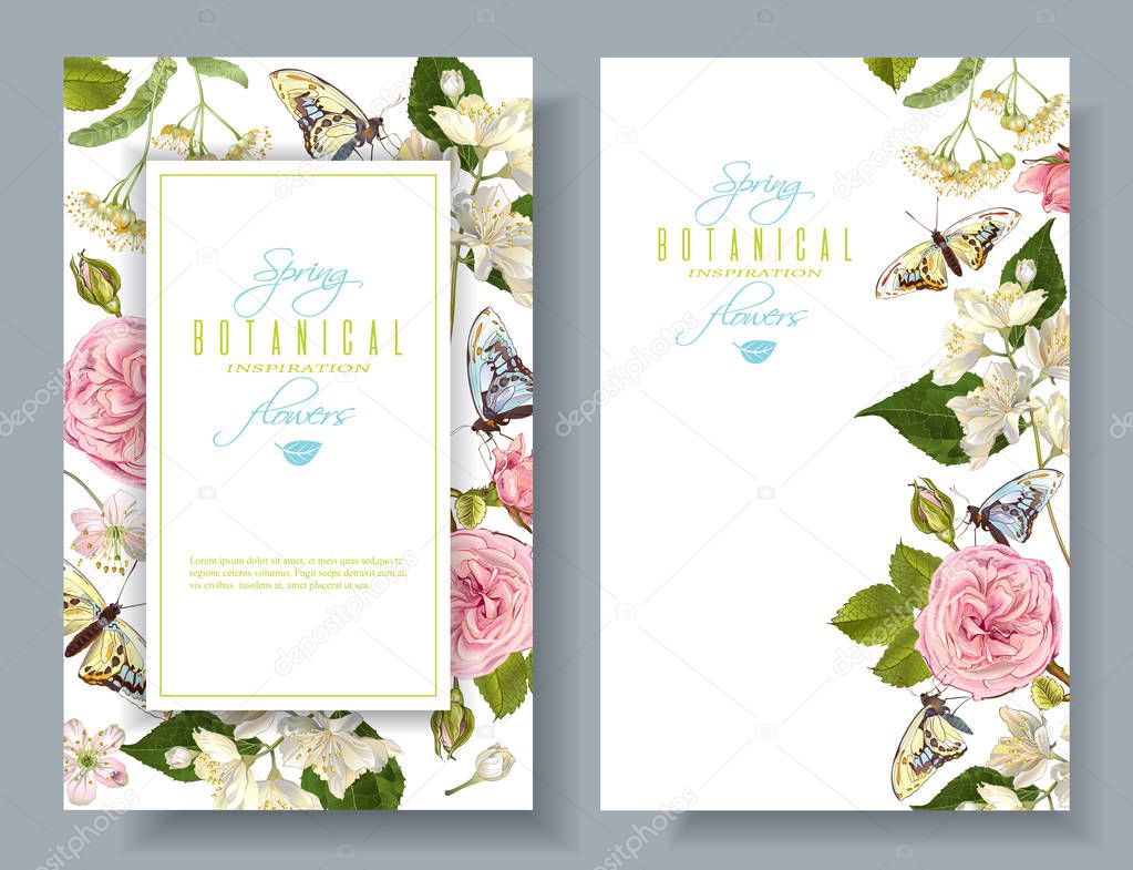 Flower butterfly banners