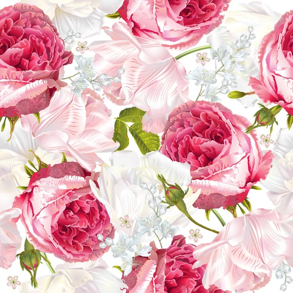 Bannière verticale de fleurs romantiques — Image vectorielle