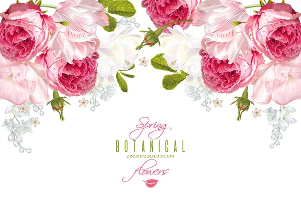 Romantik çiçek yatay banner