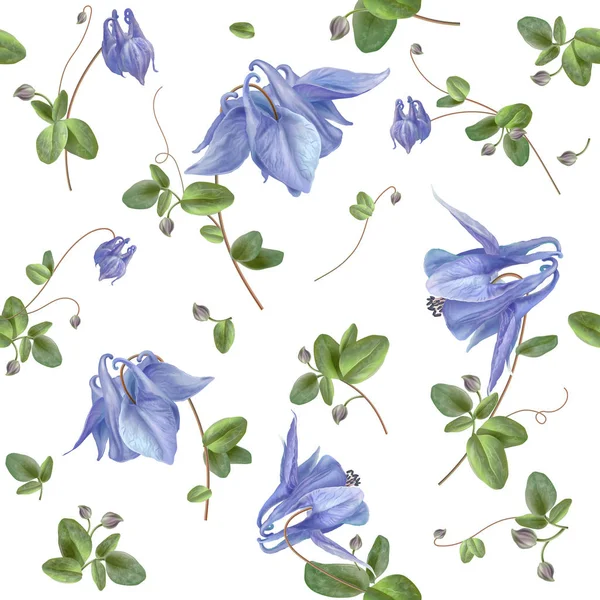 Blå blommönster — Stock vektor