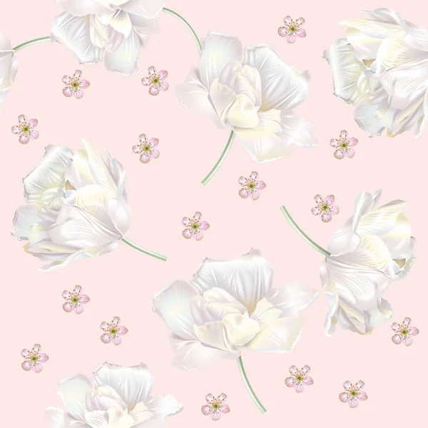Motif tulipe rose — Image vectorielle