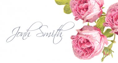 Sayı kartı pembe Gül