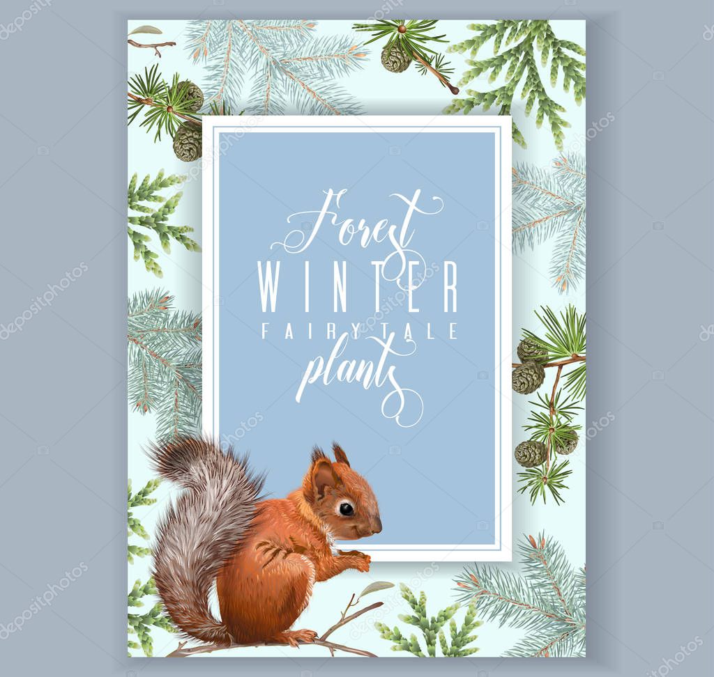 Winter squirrel A 4 banner