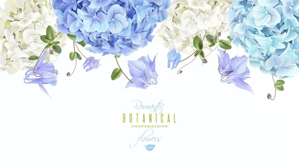 Hidrangea yatay kenarlık mavi