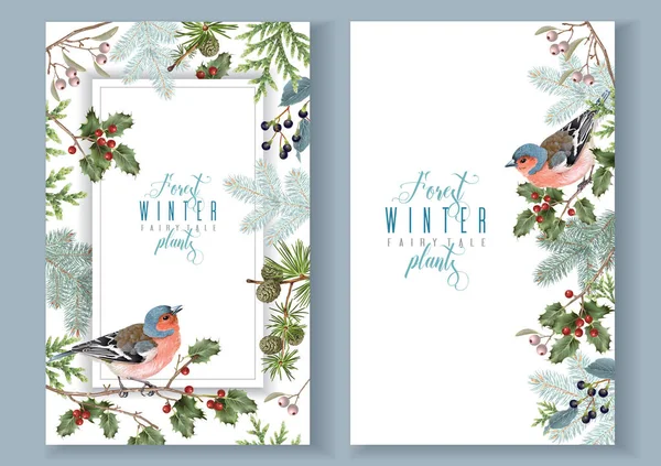 Vogel-Winter-Banner — Stockvektor