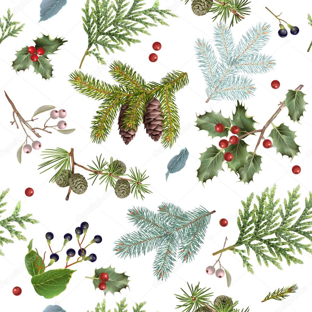 Branch Christmas pattern