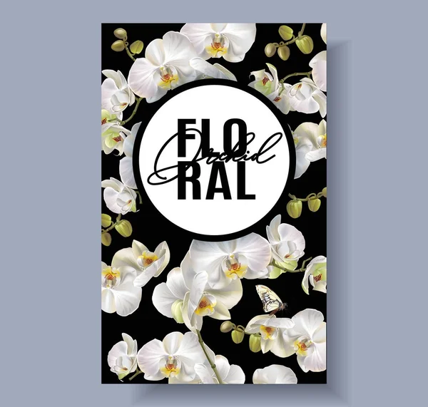 Banner de orquídea floral — Vetor de Stock