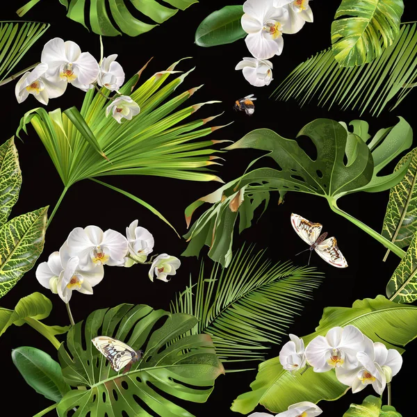 Modello tropicale del orchid — Vettoriale Stock