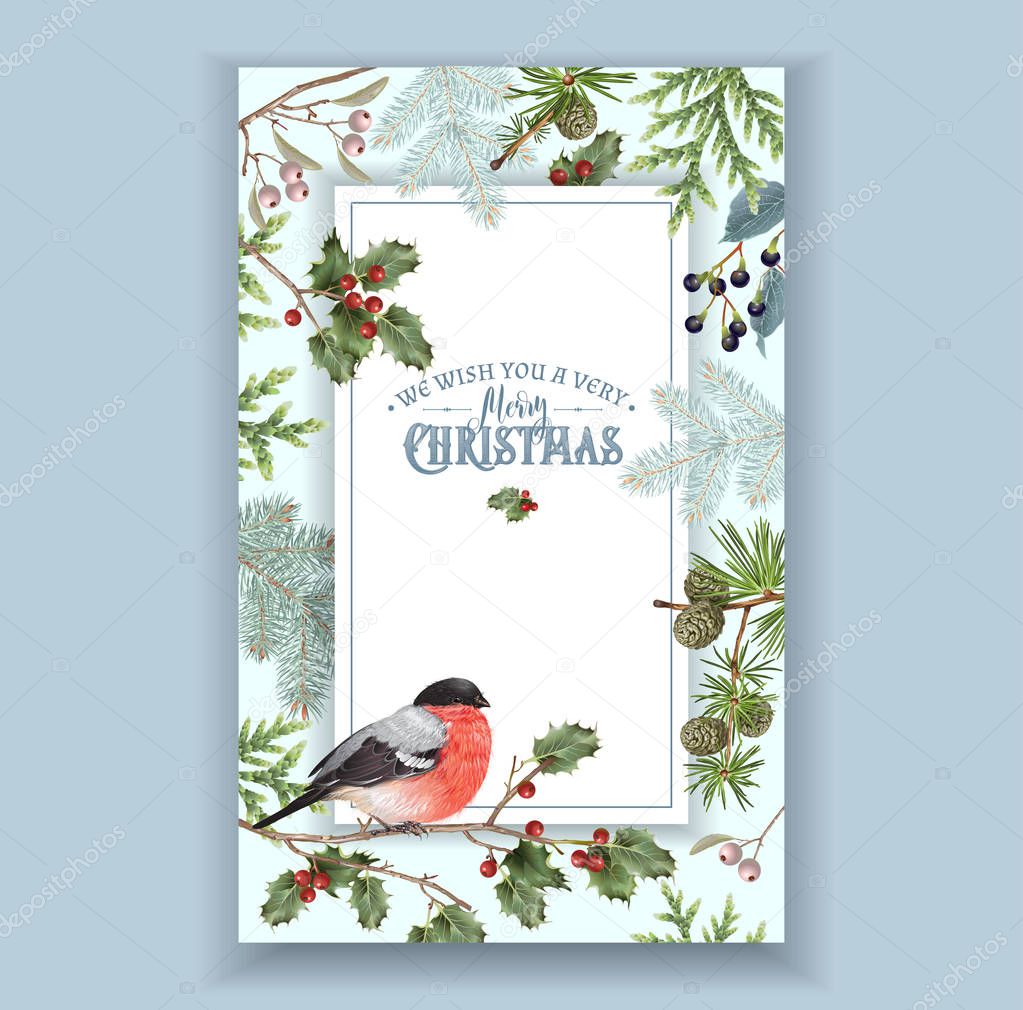 Bullfinch Christmas frame