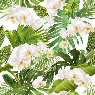 Tropikal orkide bırak desen