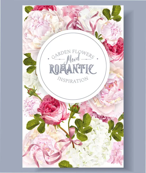 Ρομαντικό κήπο banner — Διανυσματικό Αρχείο