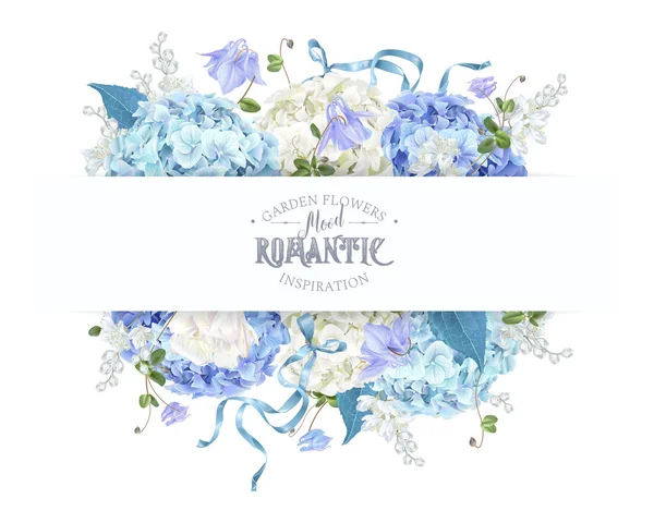 Hydrangea composición de primavera — Vector de stock