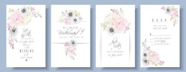 Şakayık anemone düğün set