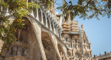 Katedral Sagrada Familia mimarisinin ayrıntılı