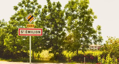 Saint Emilio küçük kasaba içine giriş gösteren işaret