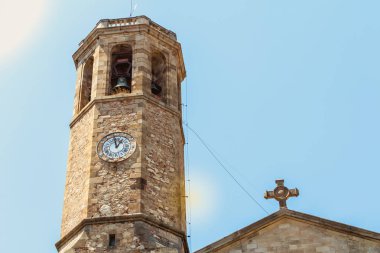 Bell tower of the church of Saint Vincent de Sarria, Barcelona clipart