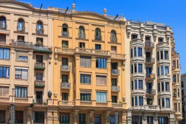 tipik cephe mimari ayrıntılı olarak Barcel şehir merkezi