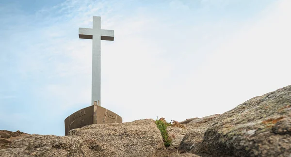 Detalle sobre el Calvario de los marineros de la Pointe du Chate — Foto de Stock