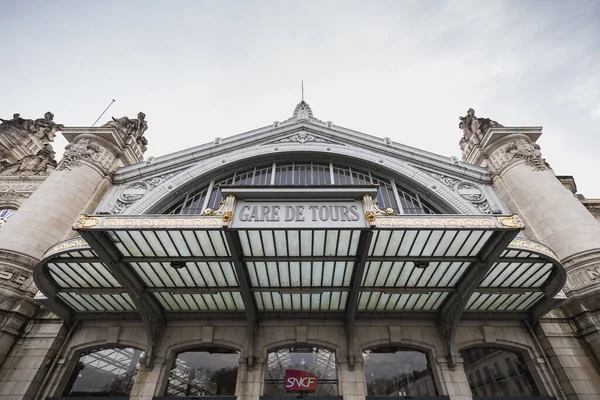 Tours France February 2020 Architectural Detail Tours Train Station City — стокове фото