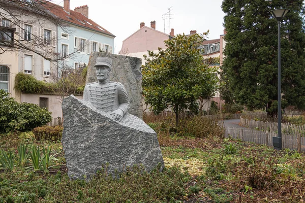 Mulhouse France December 2017 View Sculpture Tribute Rehabilitated Alfred Dreyfus — Stock fotografie