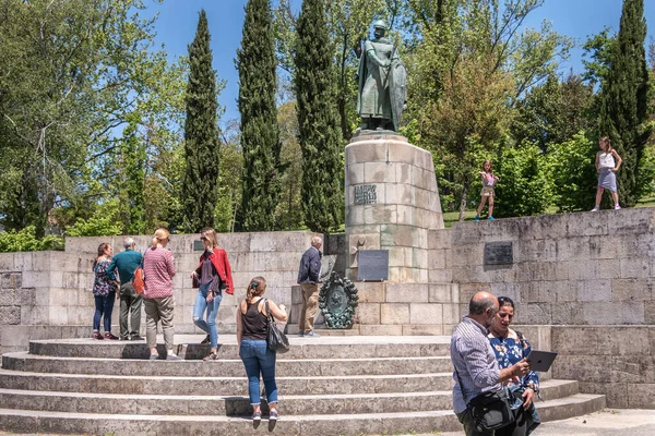 Guimaraes Portugalsko Května 2018 Socha Prvního Portugalského Krále Afonsa Henriquese — Stock fotografie