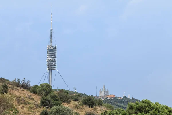 Barcelona Spain June 2017 View Collserola Telecommunications Tower Heights Barcelona — Stock Photo, Image