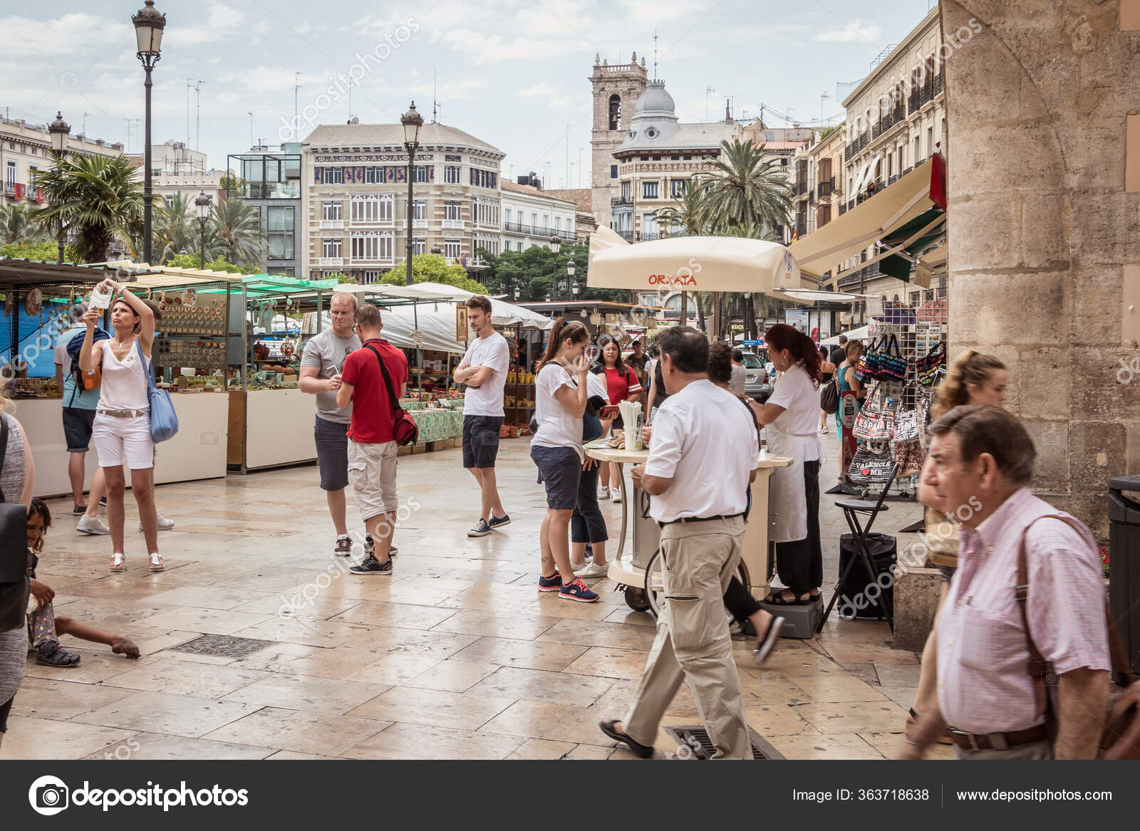Valencia Espagne Juin 2017 Ambiance Rue Sur Place ...