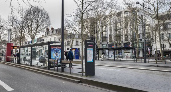 Тур Франція Лютого 2020 Року Мандрівники Електричному Трамваї Автовокзалі Жана — стокове фото