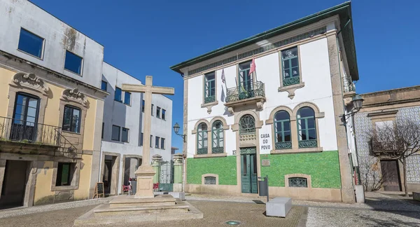 Ovar Portugal February 2020 Architectural Detail People House Casa Povo — стоковое фото