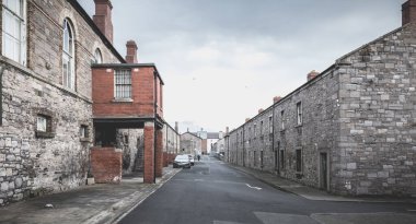 Dublin, İrlanda - 13 Şubat 2019: Bir kış gününde İrlanda Ulusal Müzesi'nin mimari detayı