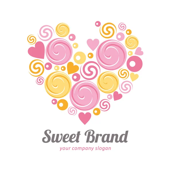 Vector logo for sweets, candy shop, boutique, store — Stock Vector
