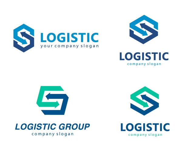 Plantilla de logotipo vectorial para empresa de logística y entrega. — Archivo Imágenes Vectoriales