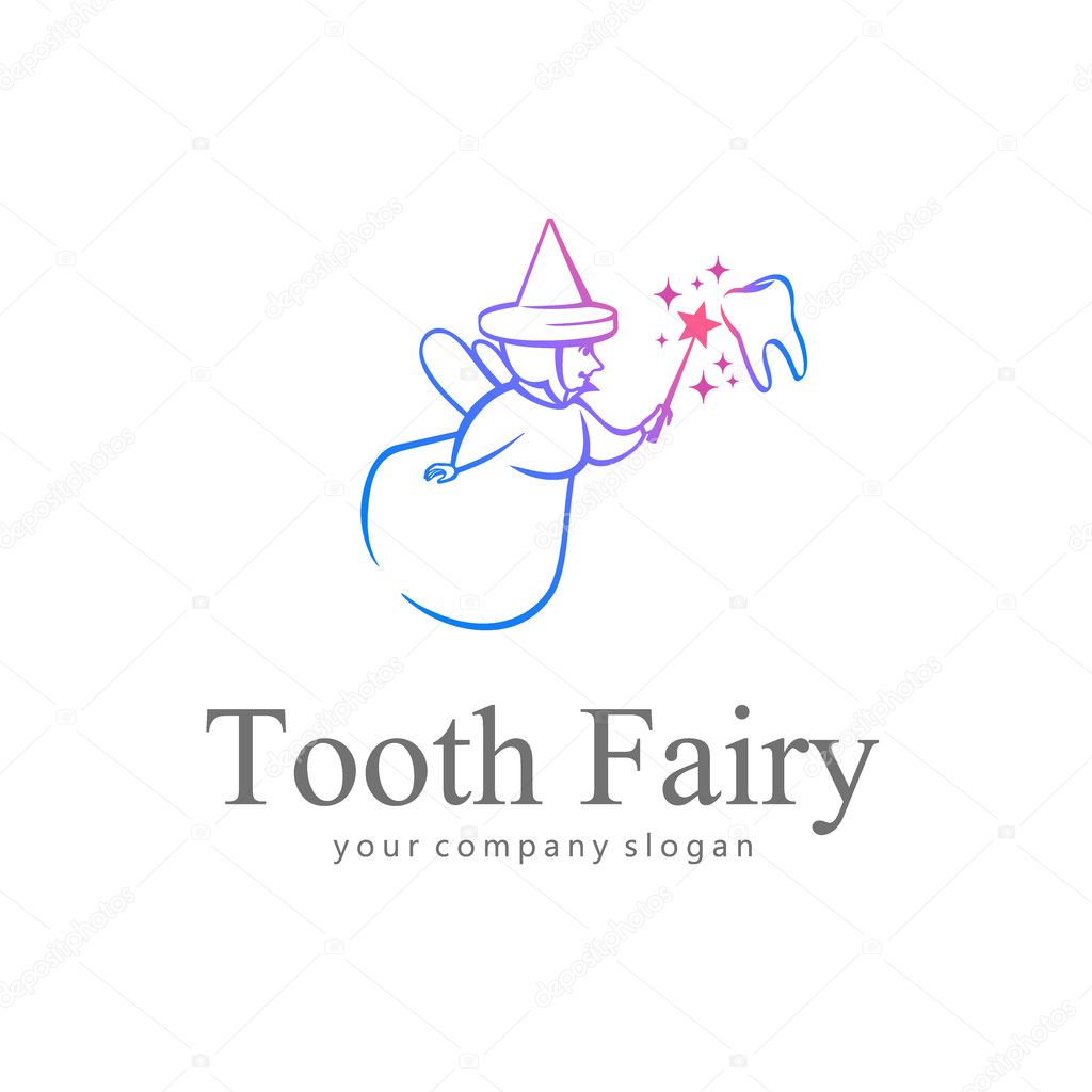Logo the tooth fairy for children's dental clinic