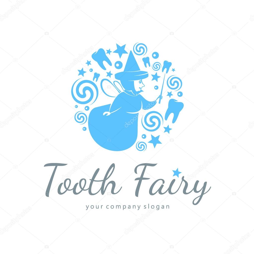 Logo the tooth fairy for children's dental clinic