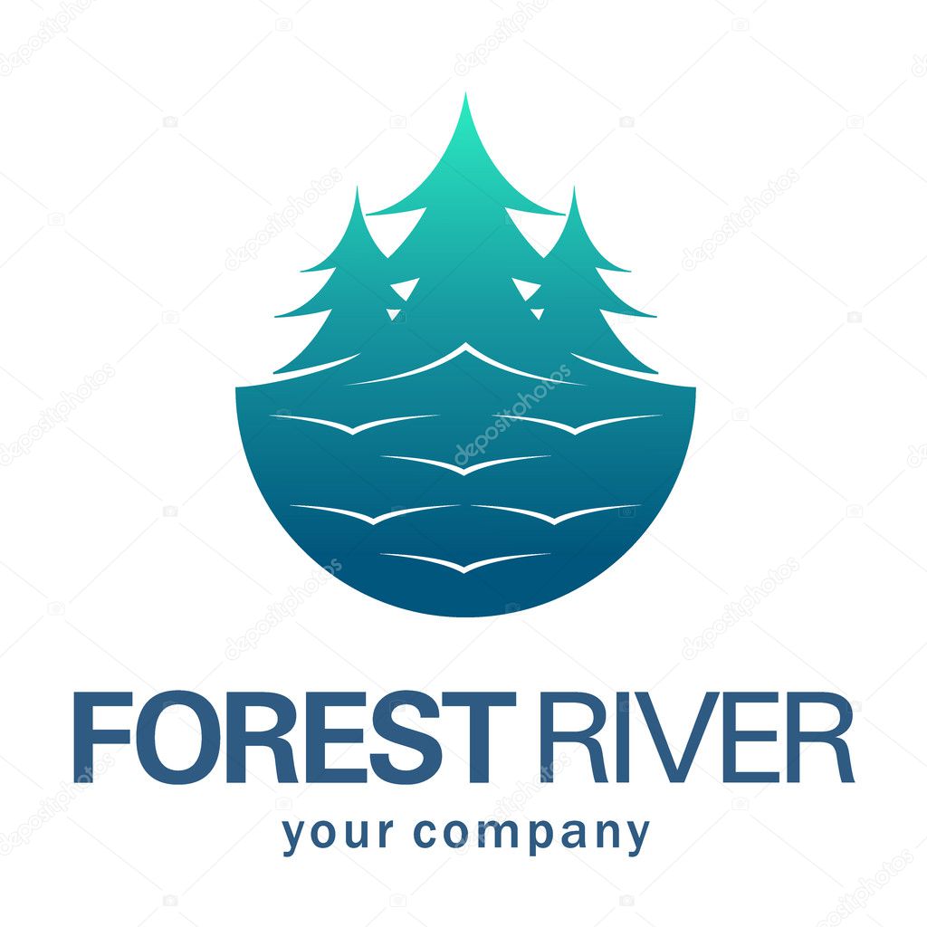 The design concept of the forest logo. Recommended for hunting and fishing