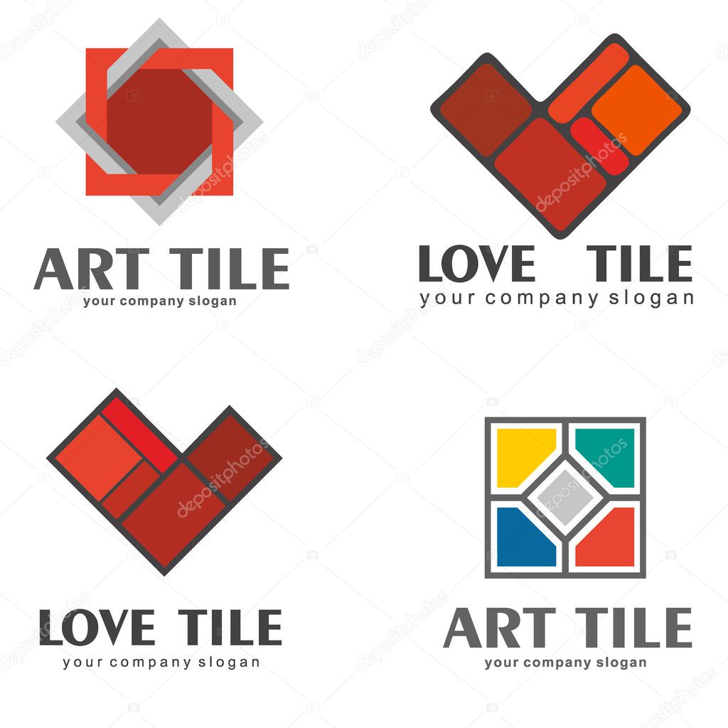 Set of logos of ceramic tiles. Set 2