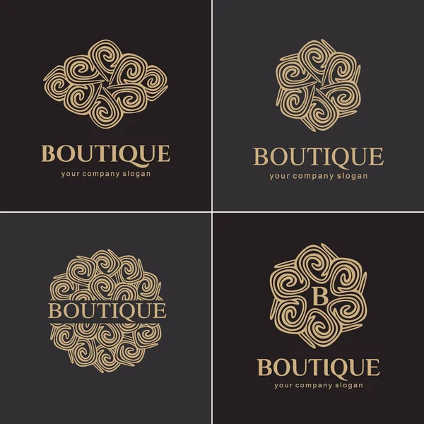 Luxury logo set, A collection emblems for products recommended luxury boutiques, hotels, cosmetics, SPA. — Stock Vector