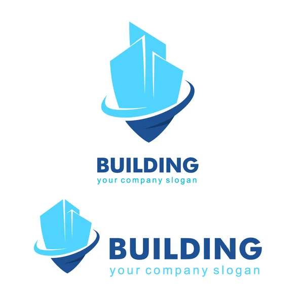 Gebäude Logo, Bau, Architektur. Vektorvorlage — Stockvektor