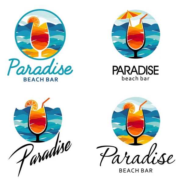 Embleem van het paradijs. Logo van de strandbar, resorts, stranden — Stockvector