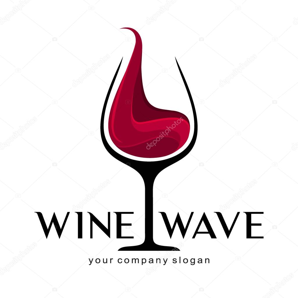 Wine glass logo template.