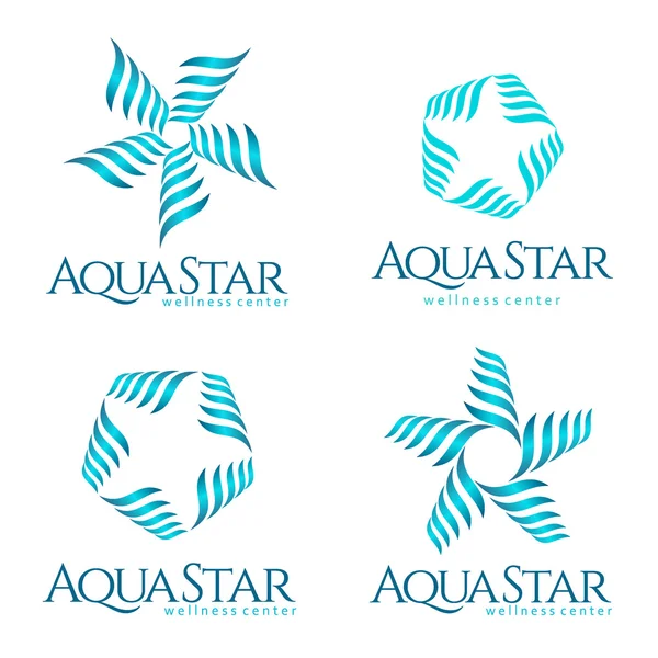 Aqua star logo template. Water Association. Logo for Wellness center — Stock Vector